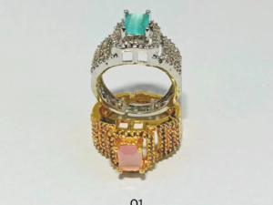 GOLDEN AND SILVER LUXURY RING