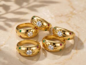 Multi Color Star Style Chunky Ring (2)