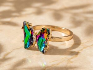 Multi Colored Butterfly Ring