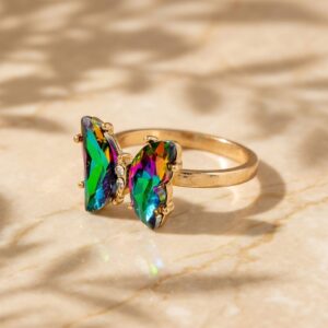 Multi Colored Butterfly Ring