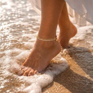 Double Layered Rhinestone  Style Anklet