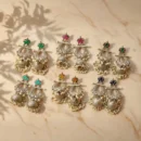 Floral petal-style jhumka earrings