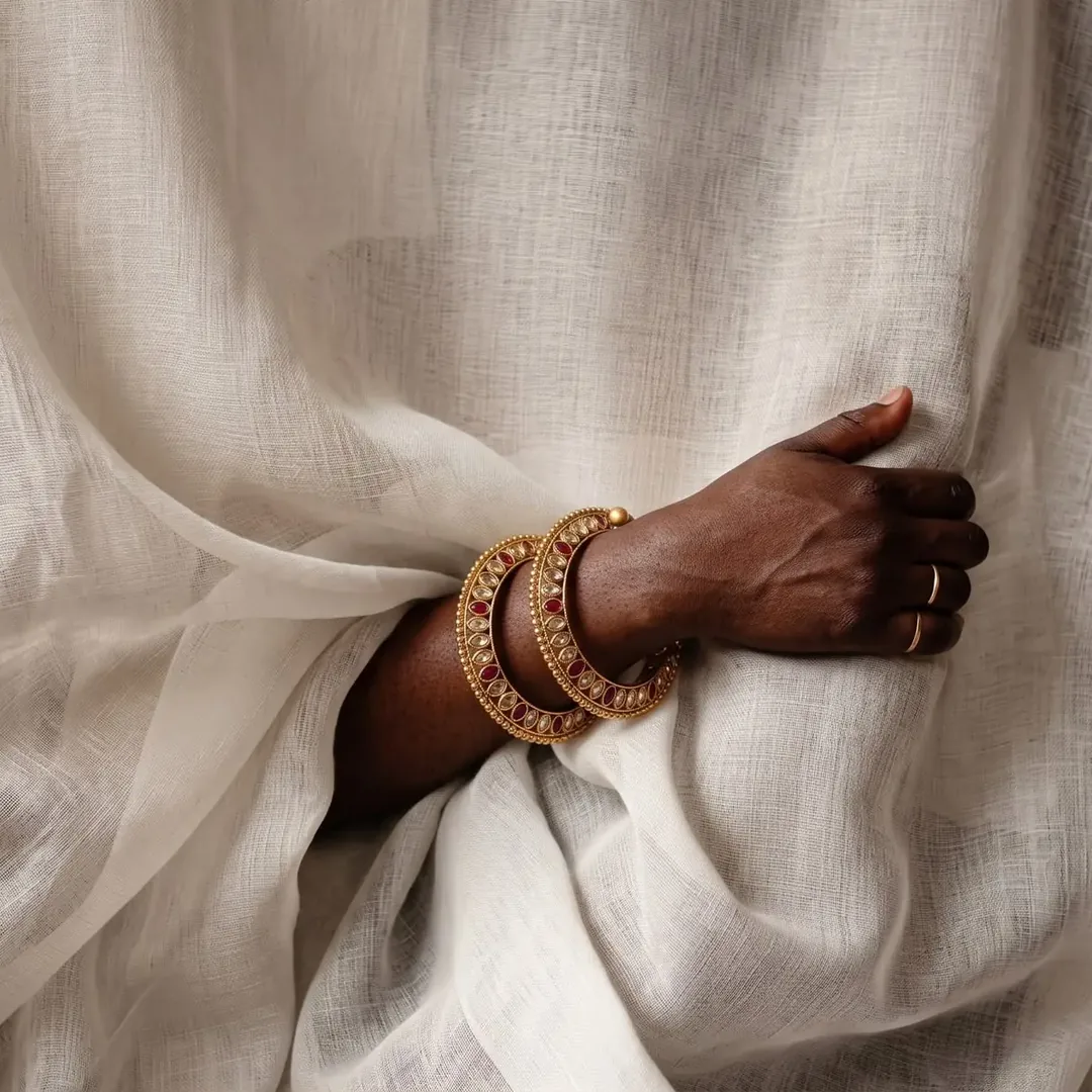 Indian oxidised bangles editorial portrait