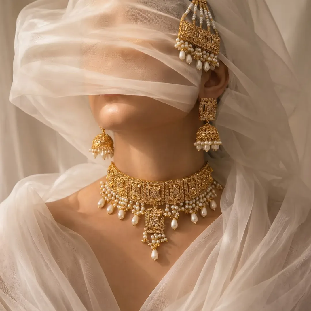 Indian oxidised jewellery editorial portrait