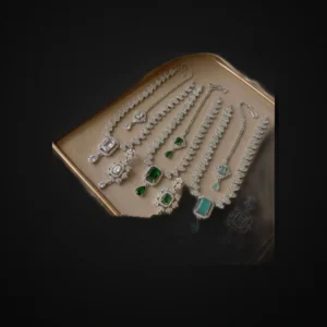 WHITE ZIRCON STYLE SET WITH RECTANGULAR STONE