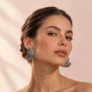Silver studs with Rhinestones