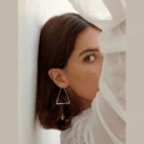 Silver Triangular Hoops