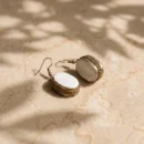 White Marble Stone style Oxidized Earrings