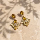 Yellow Crystal Style Earrings