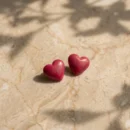 Hot Pink Heart Shaped Studs